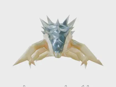 Spiky Gelatinous Monster with Glowing Eyes Low-poly 3D model