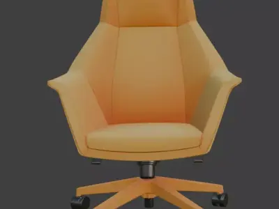 Modern Yellow Executive Office Chair 3D model