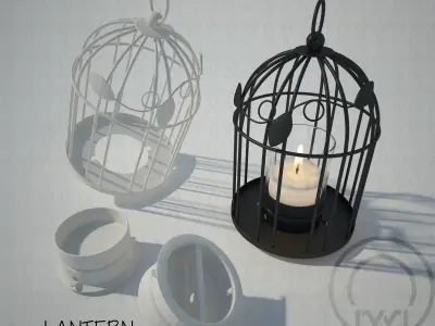 Tealight Lantern Stand Classic Birdcage 3D model