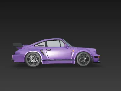 Porsche 911 low poly Low-poly 3D model