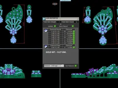 Pendant Earrings combo - 1141 3D print model