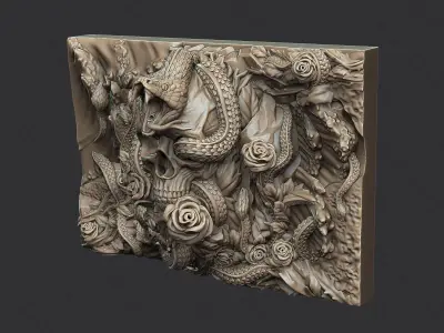 Snake medal3 or serpent mamba anaconda venum python poison demon 3D print model