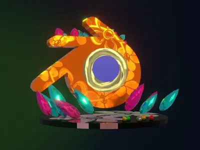 blender logo Low-poly 3D model