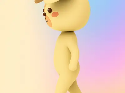 Cartoon Dog character 3d Low-poly 3D model