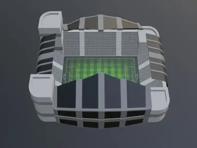 Football Stadium - Black Low-poly 3D model