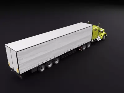 Kenworth 990 Truck Yellow 3D model