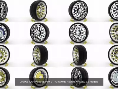 ORTAS CAR WHEEL RIM 71-72 GAME READY WHEEL 3D Model Pack
