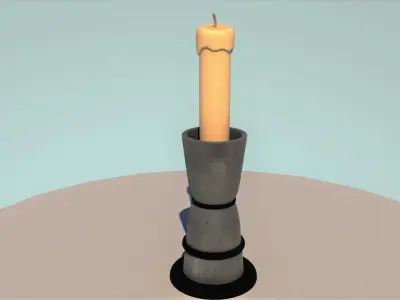 Low Poly Candle Free low-poly 3D model