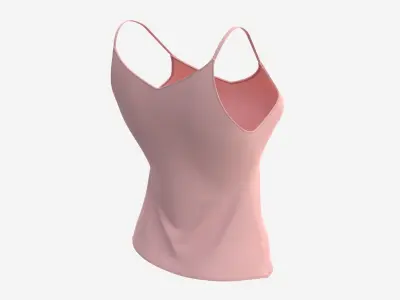 Strap Vest Top for Women Pink Mockup 3D model