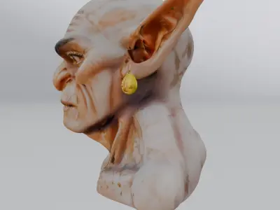 brown orc bust 3D model
