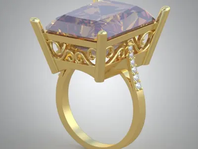 Diamond ring 0503 3D printable model Free 3D print model