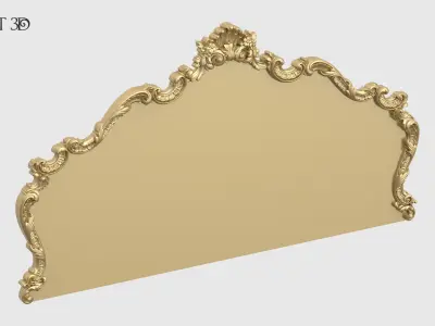 Headboard gold ornate mirror 3D print model