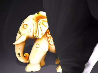 Ornate Elephant Sculpture model pack Low-poly 3D model