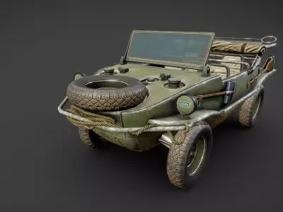 Schwimmwagen Volkswagen Typ 166 Low-poly 3D model