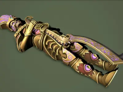 Statue pharaoh Low-poly 3D model