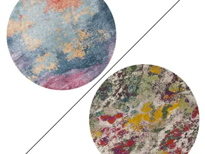 Round Rug Set 296 3D model