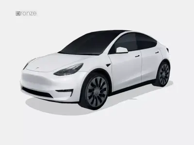 Tesla Model Y 2021 Low-poly 3D model