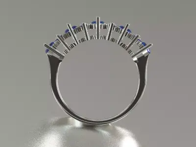 Floating Marquise Gemstone Cocktail Band model jr00281 3D print model