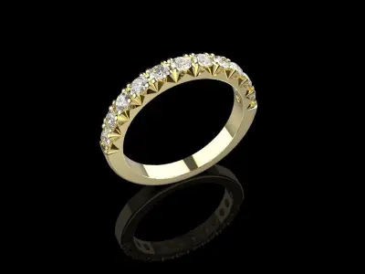 Fishtail diamond setting wedding ring 3D print model