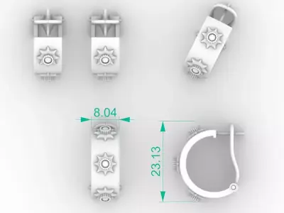 Exclusive Huggie Hoop Earrings 3D print model