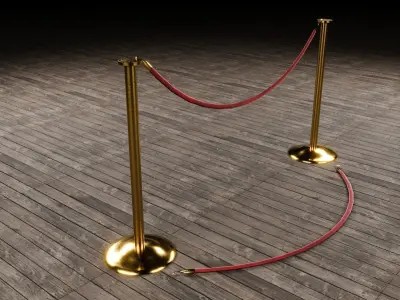 Silver and Gold Stanchion Low-poly 3D model