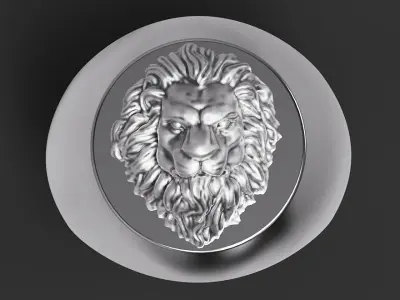 Fashion Lion  Man Ring Silver Gold  Print 3D print model