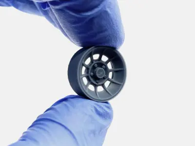 15x7 American Racing Vector Wheel and Brake 3D print model