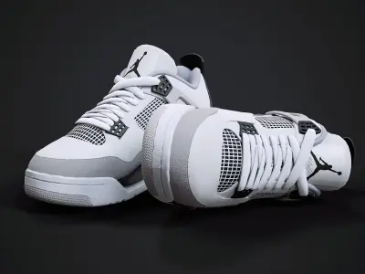 Air Jordan4-retro sneaker-v2 3 Low-poly 3D model