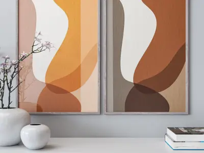 Set of large wall paintings 458 3D model