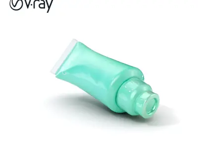 Mint Green Cosmetic Tube Model Pack Low-poly 3D model