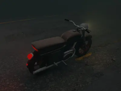 moto 1 motorcycle in fog 3D model