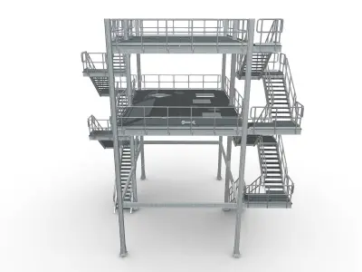 Process Plant UAE - Steel Structure 3D print model