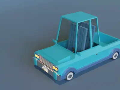 Stylized low poly Car 3D model  3D model