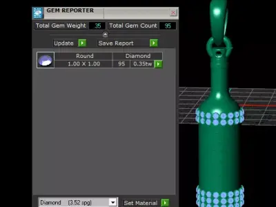 Diamond Wine Bottle Pendant 3D print model