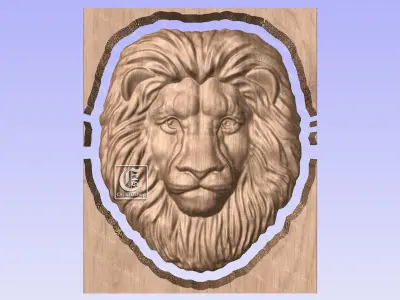 Lion Head - 3D STL File for CNC  3D model