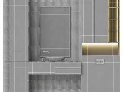 FURNITURE FOR A COMBINED BATHROOM LAITILA 3D model