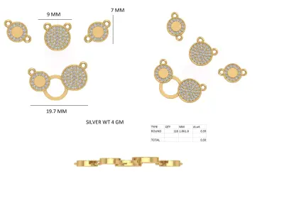 Luxury Multi Circle Layered Necklace Jewellery CAD 3DM STL 3D print model