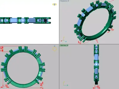 eternity band round banquette  3D print model