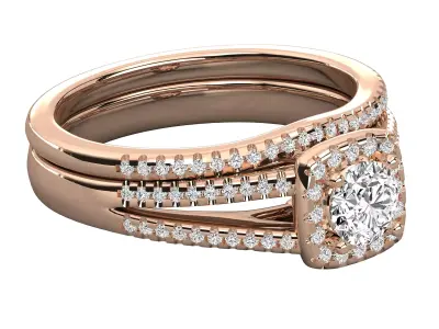 Luxury Split Shank Halo Engagement Ring CAD Design STL 3DM 3D print model