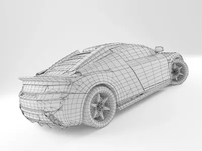 Car A8 Low-poly 3D model