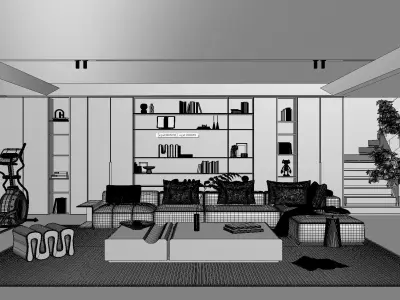 Indoor model of the reception room 3D model