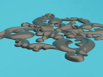 Molding central decor  Low-poly 3D model