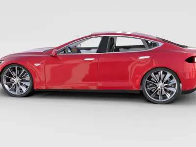 Tesla Model 3 and Model S with interior and chassis Pack 3D model