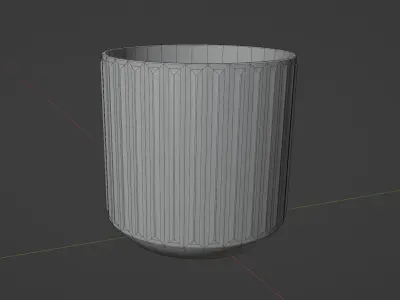 Lime colored ceramic terracotta pot Free low-poly 3D model