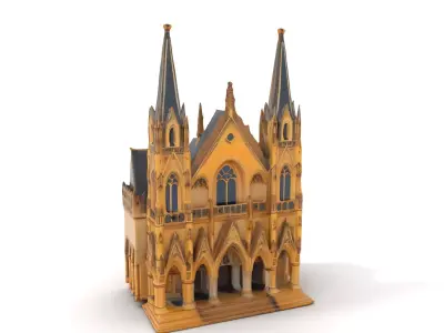 Gothic Cathedral Architecture model pack Low-poly 3D model