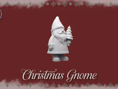 Christmas Gnome Miniature STL Festive Holiday Decor Free 3D print model