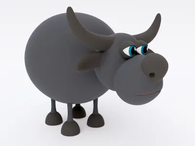 Buffalo cartoon 3dmodel 3D model