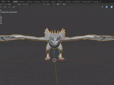 Wyvern Poison Dorgan For Your Game And Animation Low-poly 3D model