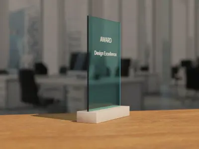 Award glass plate 3D model