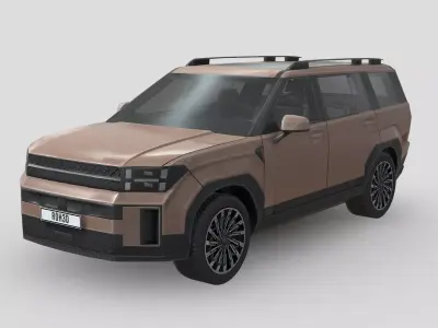 Hyundai Santa Fe 2024 Low-poly 3D model